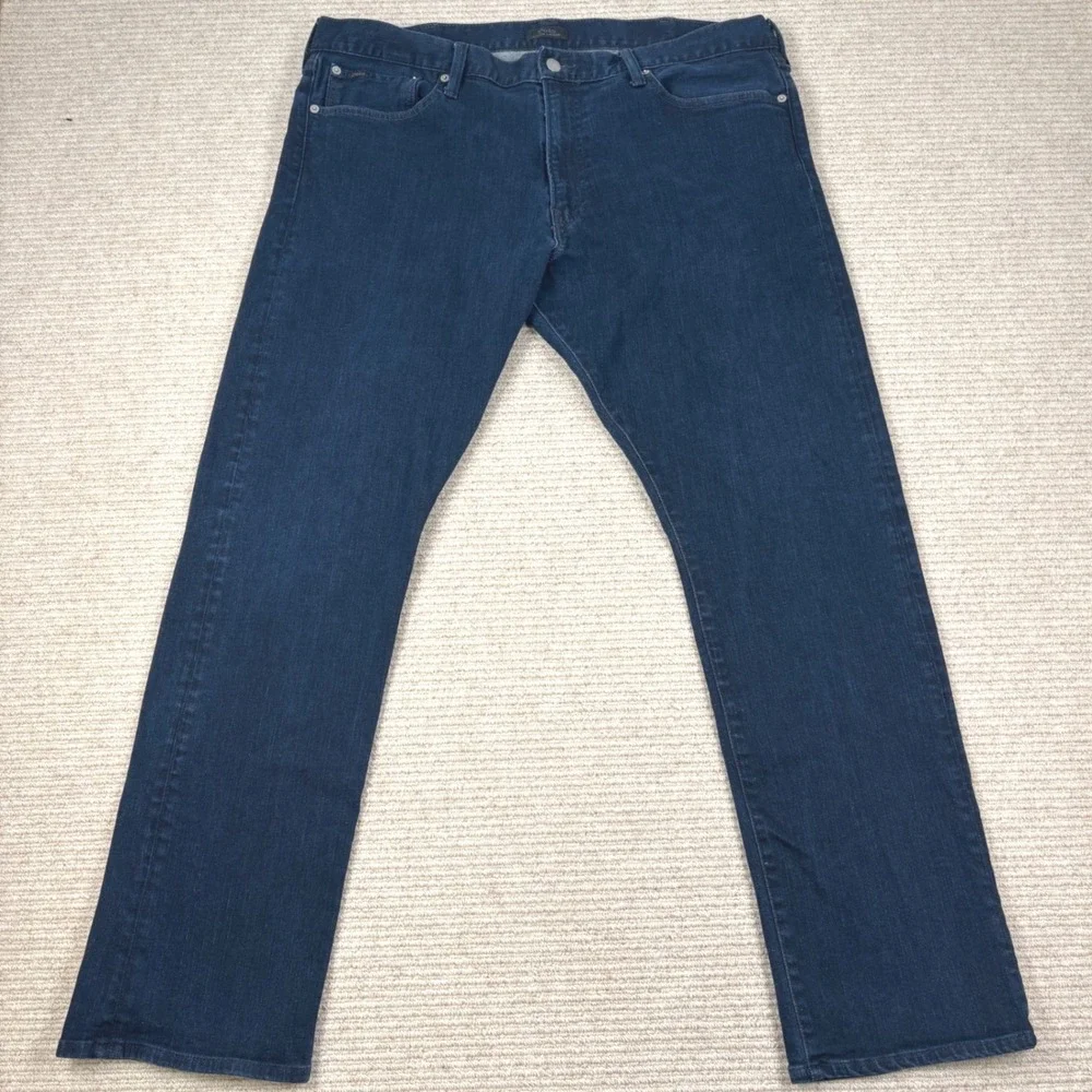 Polo Ralph Lauren Varick Slim Straight Jeans Men 40x32 Blue Denim Preppy Classic